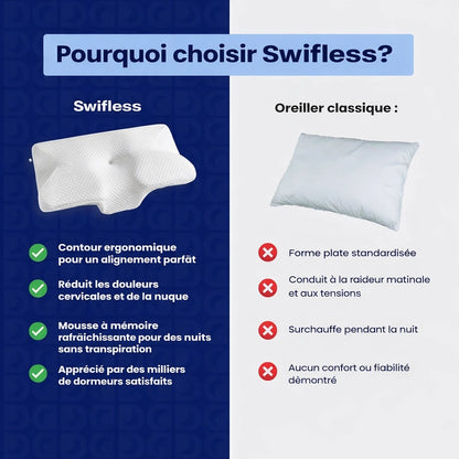 L’oreiller original Swifless – Fini les douleurs au réveil